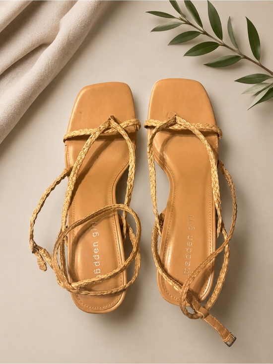 Madden Girl Shoes - Madden Girl Braided Tan Wrap Sandals